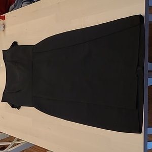 LIKE NEW 1950s Miss Brooks Black Ruffled Back Detail Cocktail Dress with Darting